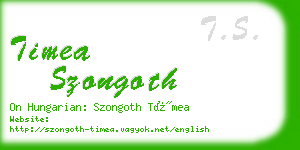 timea szongoth business card